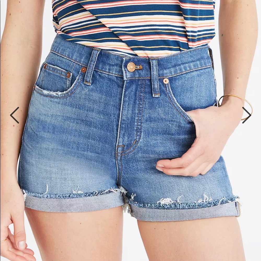 NWT Madewell High-Rise Denim Shorts in Erwin Wash: Cutoff Edition Size 24